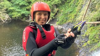 Adrenalin Addicts extreme canyoning waterfall abseil with drop.