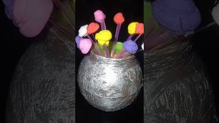 #how to make cute mini vase with flowers#diy #mini#ytshorts#viralvideo#yt#burkicraftsideas