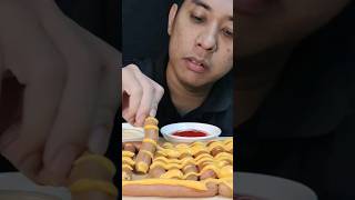 MUKBANG SOSEJ CHEESE MELELEH MACAM AMMAR NAZHAN #ammarnazhan #cheese #sosej #shorts #asmr #mukbang