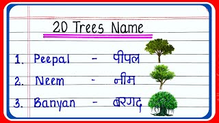 20 Trees Name in English and Hindi | Trees Name | Trees Name in English | पेड़ों के नाम