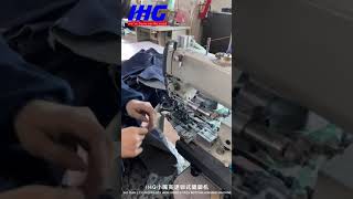 How To Hem Pants in Garment Factory With Small Cylinder Bottom Hemming Machine #Shorts