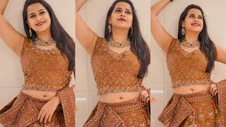 sadhika venugopal cute and hot nave❤️photoshoot video l sadhika venugopal viral video💚