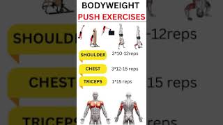 Bodyweight ONLY Push EXERCISES At Home - ( Chest, Shoulder & Triceps ) | #shorts