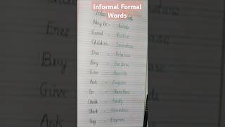 Informal Formal Words #english