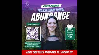 TRANSFORMATIONAL ABUNDANCE COURSE LAUNCHING SOON! SIGN UP NOW.#mindsetcoach #course  #transformation