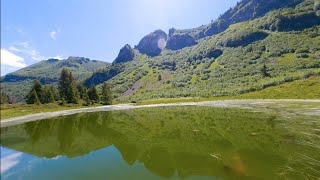 Cinematic flight in mountain with a FPV drone