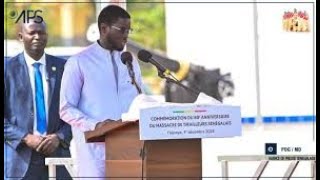 Discours très émouvant du PR Bassirou Diomaye Faye au Camp Thiaroye