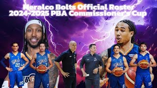 Meralco Bolts Updated Official Roster 2024-2025 PBA Commissioner's Cup