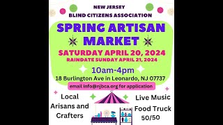 NJBCA 2024 Spring Artisan Market Promo