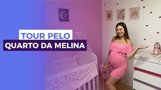 Tour completo pelo quarto da nossa filha | Quarto de bebê simples e cheio de amor 🩷