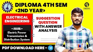 Diploma 4th Sem EE Suggestion 🔥| Electric Power Transmission & Distribution Suggestion Questions😱🔥