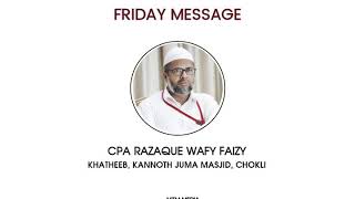 FRIDAY MESSAGE | CPA RAZAQUE WAFY FAIZY | 03.04.2020 | MTM MEDIA