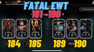 Fatal Edler Wind Tower 181 -190 | Fatal EWT hard battles 184,185,190 | MK Mobile