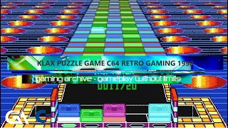 Commodore C64 KLAX Puzzle Game 1990 Retro Gameplay Teaser Arcade Style Retro Gaming