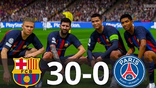 MESSI, RONALDO, NEYMAR, MBAPPE, ALL STARS | BARCELONA 30-0 PSG | GAMEPLAY PC