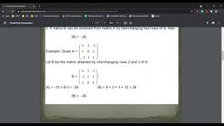 Properties of Determinants