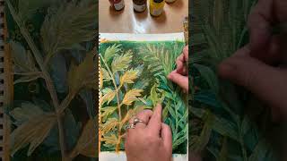 Capturing Autumn's Beauty: Painting A Fall Garden with Acrylic Ink #paintingtechniques  #artshorts