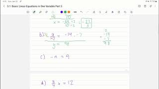 3 1 Basic Linear Equations in One Variable Part 3