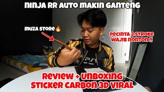 STICKER CARBON 3D TIMBUL UNTUK NINJA RR CUY 🔥 || BUKA PAKET NYA SAMPE GUNTING PATAH‼️