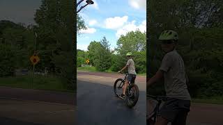 Nathan's Longest Wheelie! #mtb #wheelie #wheelies #fatbike