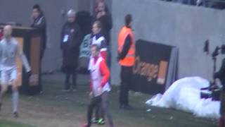 Stade de Reims-PSG, 02/03/2013, Echauffement de David Beckam avant son entrée