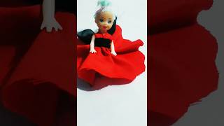 Diy mini doll dress with cloth without sewing and glue