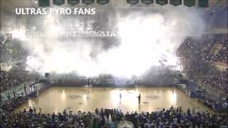 Fans of Gate 13 in celebration for the greek basketball legend Dimitris Diamantidis /Pyro Show