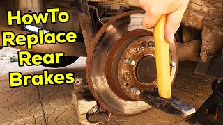 How To Change Replace Rear Brake Easy - Without Special Tools