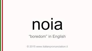 Correct Italian pronunciation of noia, boredom