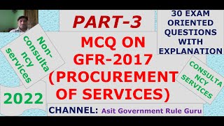 MCQ ON GFR-2017(PROCUREMENT OF SERVICES) PART-3