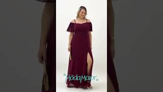 Vestido de Festa Plus Size Ombro a Ombro e Alça Fina