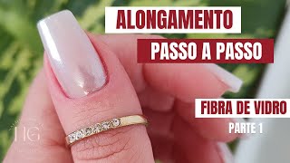 Passo a passo aplicação alongamento fibra de vidro gel branco com pó asa de borboleta  - Parte 1