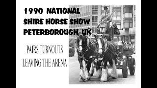 1990 SHIRE SHOW TWO HORSE TURNOUTS   Leaving the arena.