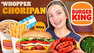 PROVANDO O NOVO WHOPPER CHORIPAN DO BURGER KING - O NOVO LANCHE DE LINGUIÇA DO BK!!!