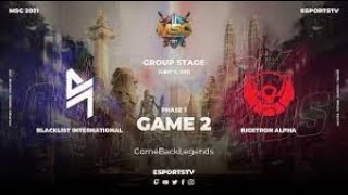 BLACKLIST INT. VS BTR (GAME 2) | MSC GROUP STAGE PHASE 1