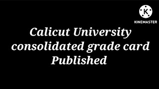 Calicut University 3rd sem Results and consolidated grade card published