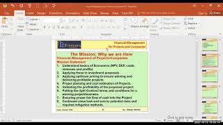 Financial Management Of Projects And Contracts Lecture 1