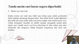 Perawatan dan Perbaikan Pada Mesin Cuci