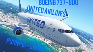 Pohnpei to Chuuk | Wing Timelapse | United Airlines Boeing 737-800 | | Infinite Flight