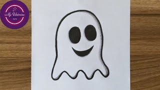 How to draw a cute ghost || Beginners drawing tutorials step by step || easy drawings step by step