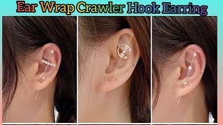 New Ear Wrap Crawler Hook Earring for Women Korean Style Crystal Lightning Stud Earring #7 #ideas