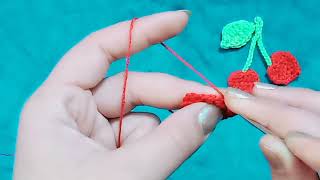 Easy Crochet Cherry Tutorial - Beginner Crochet Tutorial 💕