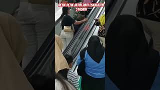 Detik detik Jatuh dari Eskalator Stasiun