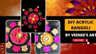 Diy acrylic rangoli// rangoli like acrylic || unique rangoli idea