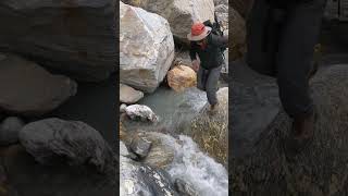 River cross on the way 😲@Adventurelover0001 #trekking #adventure #travel #nature #youtube #viral