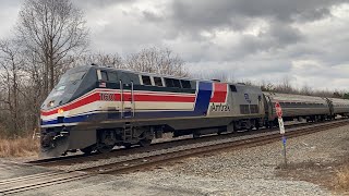 Amtrak 80 with the 160 Pepsi heritage unit at jones crossing in Woodford Va