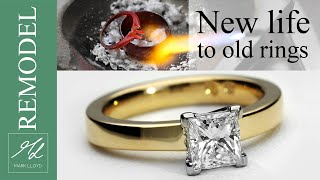 Grandma's old rings handcrafted into a new engagement ring for her granddaughter