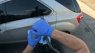 Taking glue residue off car paint.