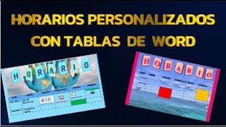 HORARIO CON TABLAS EN WORD