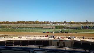 New York City up-close - clear blue sky at Aqueduct Racetrack, October 18, 2024